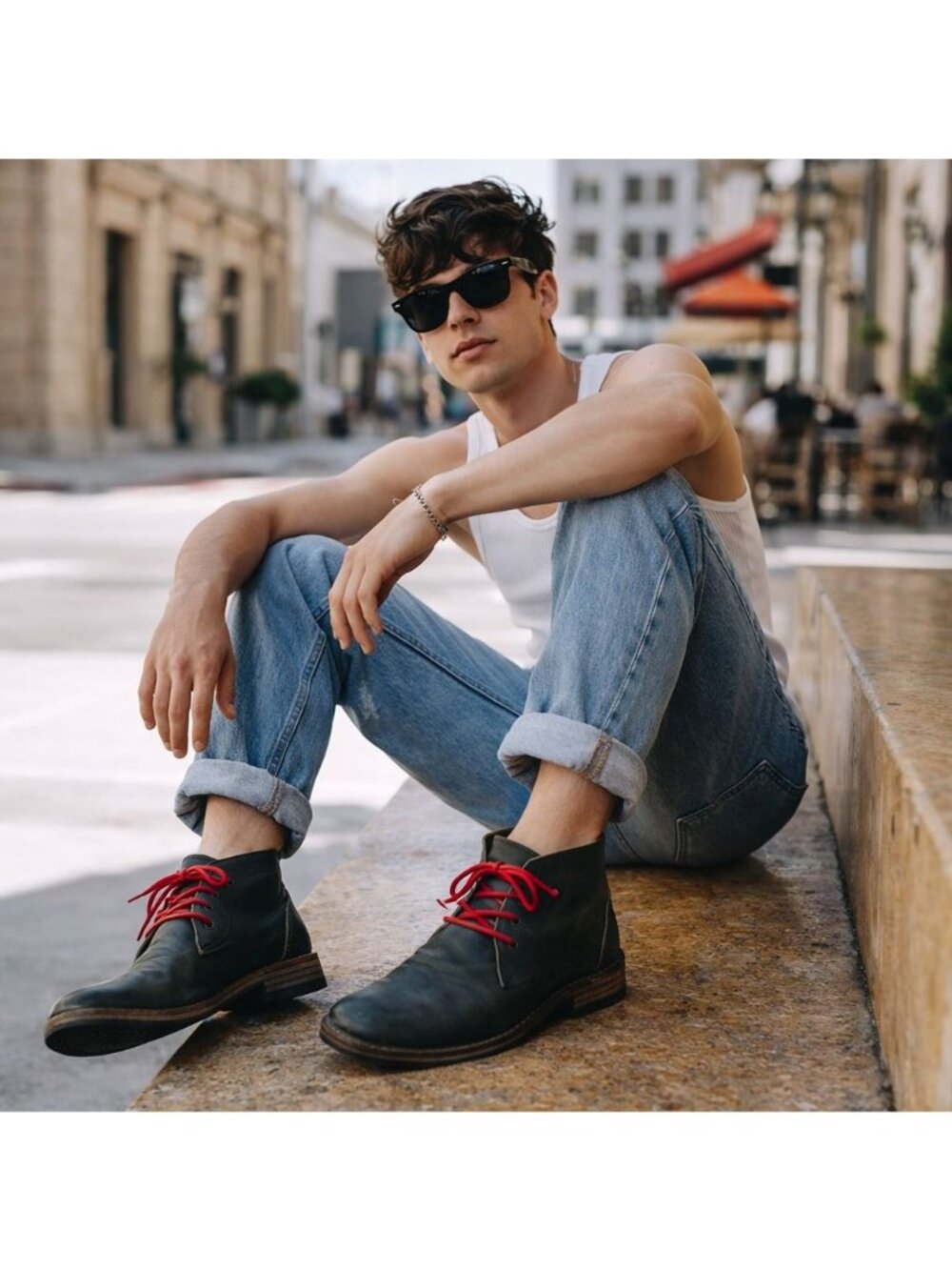 Freebird by Steven McCoy Mens Chukka Boots 10 Green Leather Lace Up Distressed